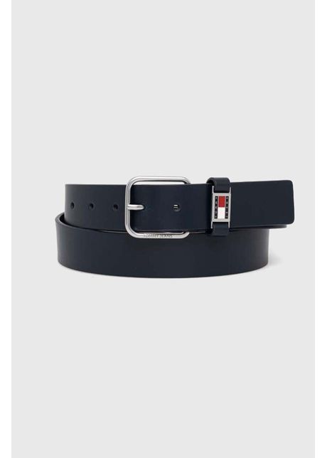 Tommy jeans curea de piele b rba i culoarea bleumarin am0am12045