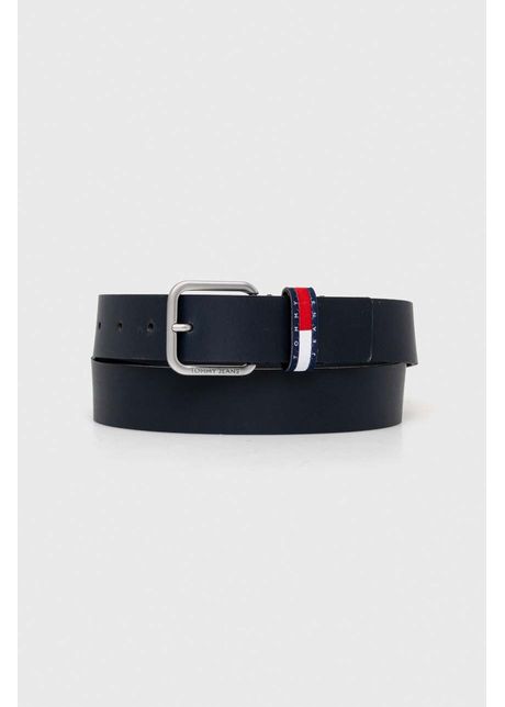 Tommy jeans curea de piele b rba i culoarea bleumarin am0am12337