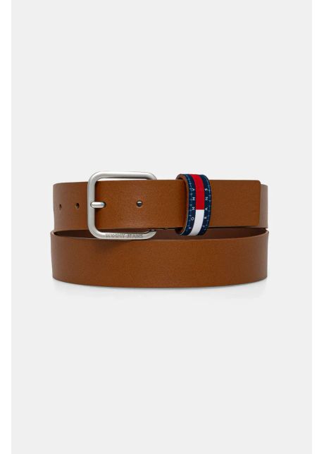 Tommy jeans curea de piele b rba i culoarea maro am0am12337