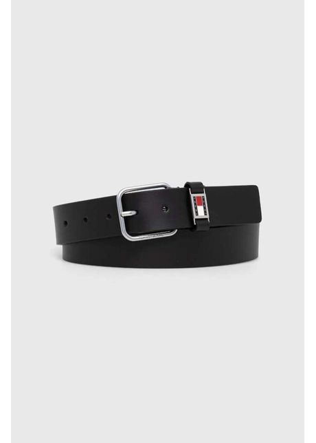 Tommy jeans curea de piele b rba i culoarea negru am0am12045