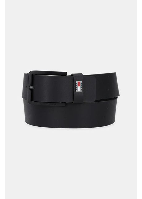Tommy jeans curea de piele b rba i culoarea negru am0am12928