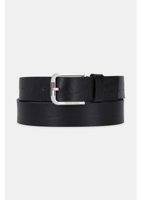 Tommy jeans curea de piele b rba i culoarea negru am0am13369
