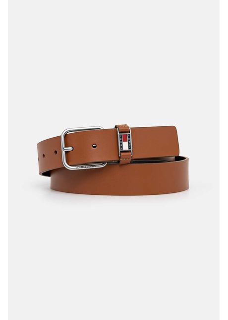 Tommy jeans curea de piele barbati culoarea maro am0am12045