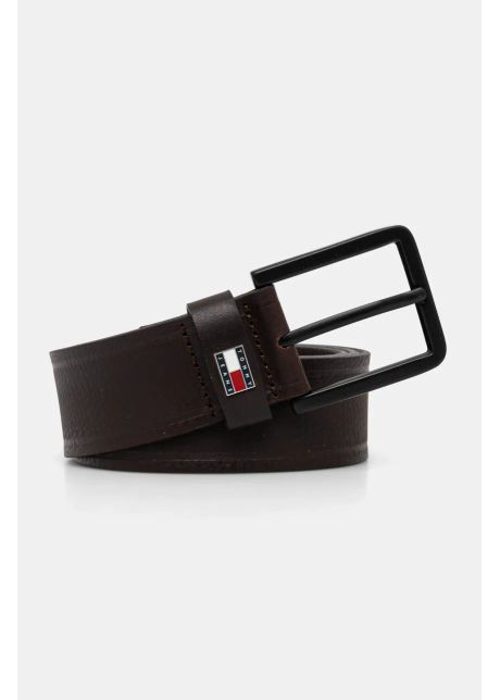 Tommy jeans curea de piele barbati culoarea maro am0am13291