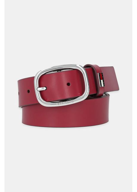 Tommy jeans curea de piele culoarea bej aw0aw15836