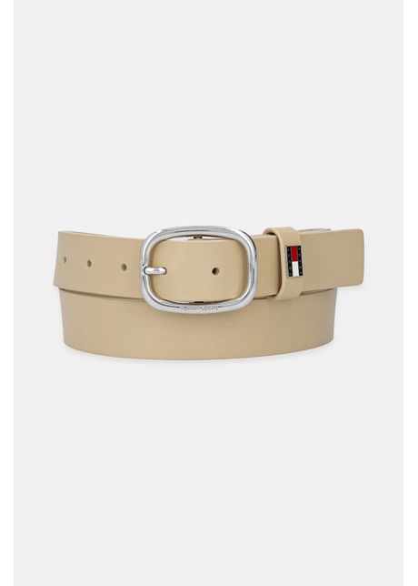 Tommy jeans curea de piele culoarea bej aw0aw15836