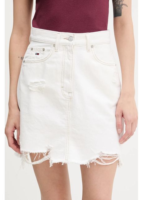 Tommy jeans fust jeans culoarea bej mini drept dw0dw21068