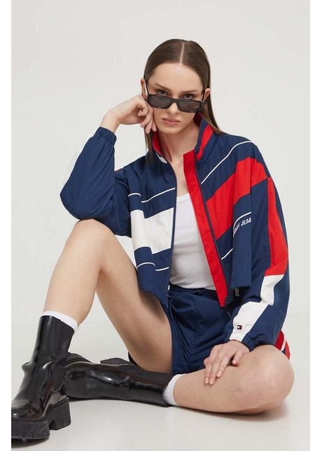 Tommy jeans geac archive games femei culoarea bleumarin de tranzi ie oversize dw0dw18648