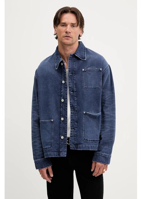 Tommy jeans geac cu aspect de c ma culoarea bleumarin de tranzitie dm0dm21833