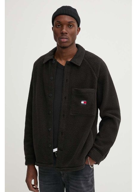 Tommy jeans geac cu aspect de c ma culoarea negru de tranzitie dm0dm19647