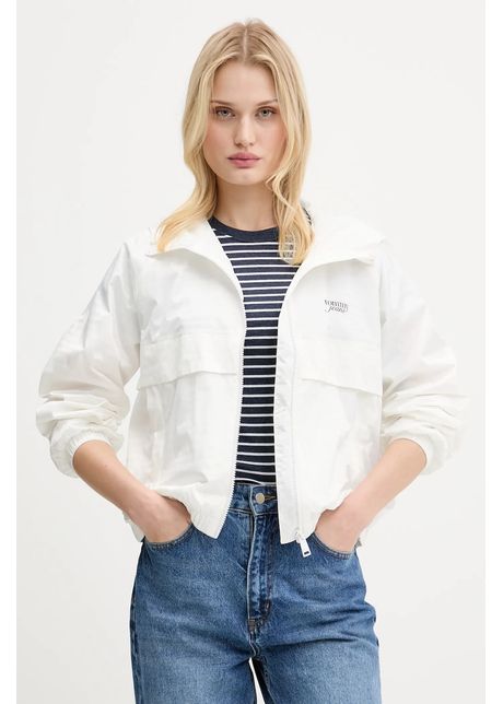Tommy jeans geac culoarea alb de tranzi ie oversize dw0dw20952
