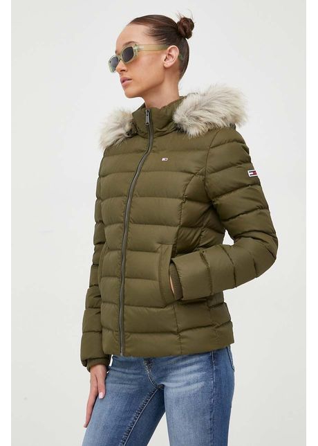 Tommy jeans geac de puf femei culoarea verde de iarna dw0dw08588