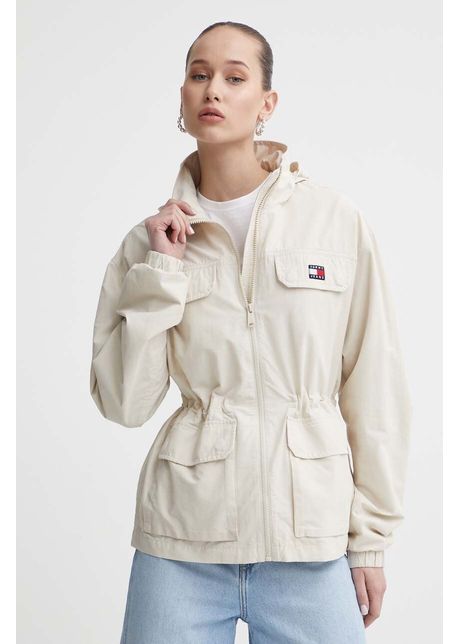 Tommy jeans geac femei culoarea bej de tranzi ie dw0dw17908