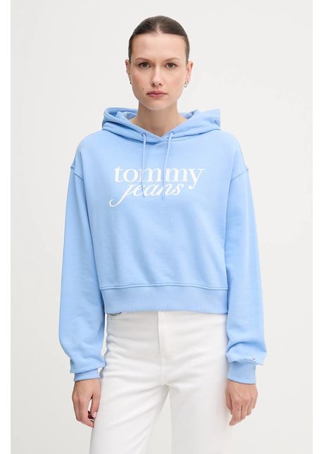 Tommy jeans hanorac de bumbac cu glug cu imprimeu dw0dw20306