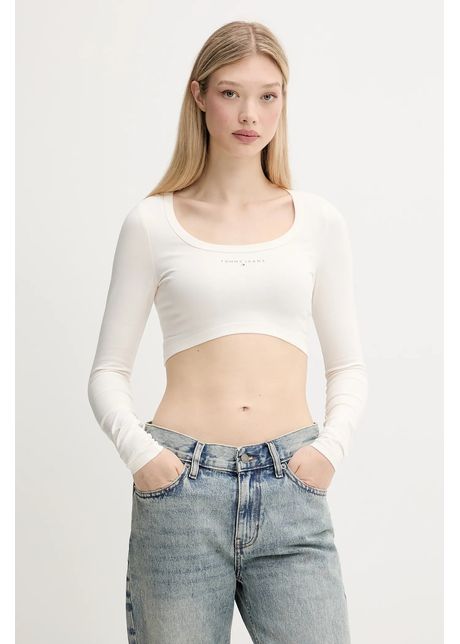 Tommy jeans longsleeve culoarea bej dw0dw20909