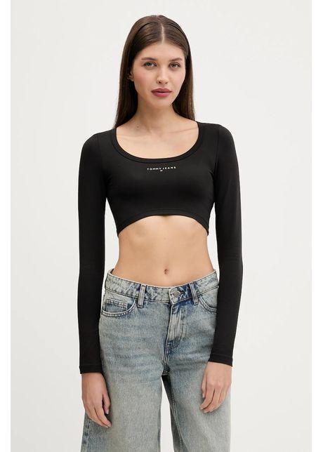 Tommy jeans longsleeve culoarea negru dw0dw20909