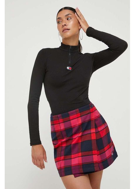 Tommy jeans longsleeve femei culoarea negru