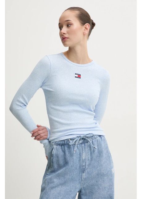 Tommy jeans longsleeve femei culoarea violet dw0dw20178