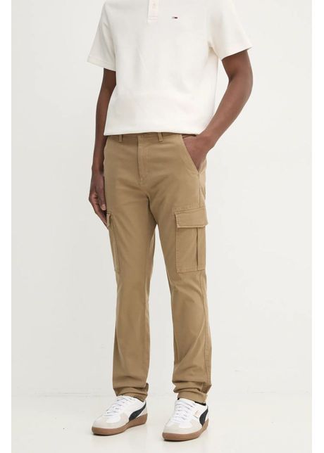 Tommy jeans pantaloni barbati culoarea verde cu fason cargo dm0dm20281