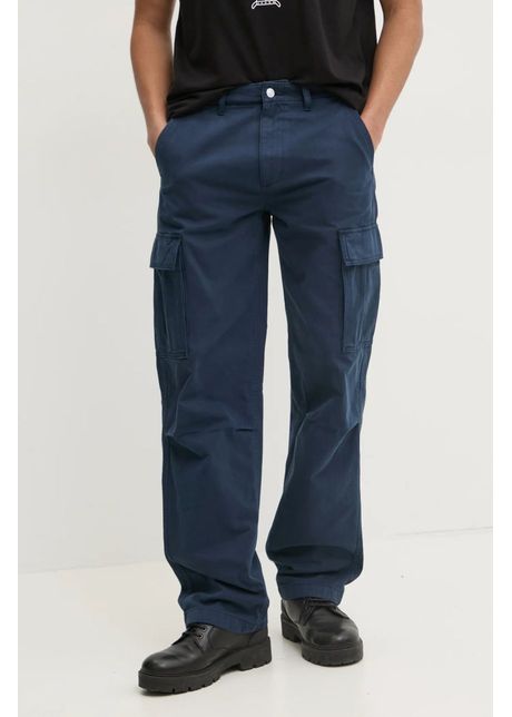 Tommy jeans pantaloni de bumbac culoarea bleumarin cu fason cargo dm0dm20293