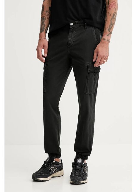 Tommy jeans pantaloni de bumbac culoarea negru mulata dm0dm21791