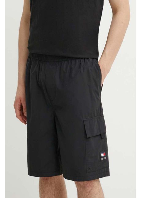 Tommy jeans pantaloni scur i b rba i culoarea negru dm0dm18808
