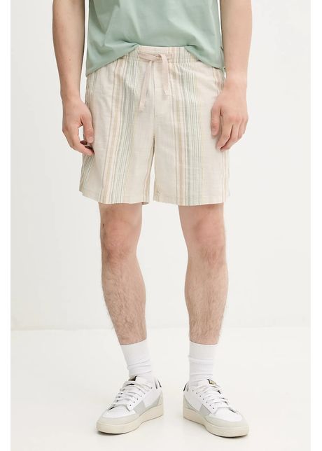 Tommy jeans pantaloni scur i din bumbac culoarea bej dm0dm21948