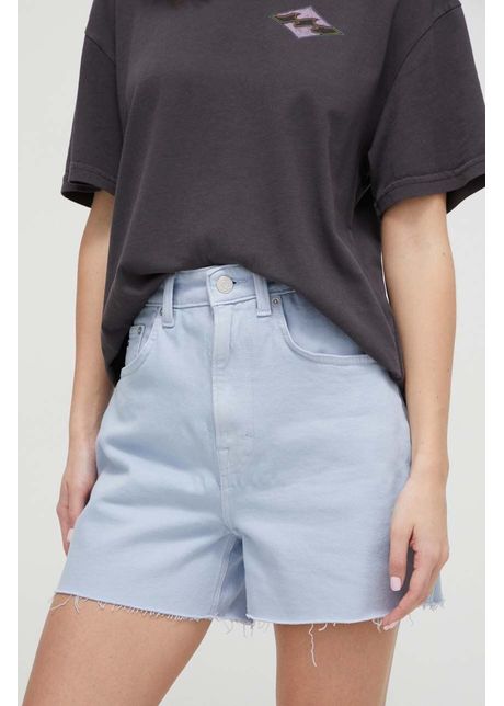 Tommy jeans pantaloni scur i femei uni high waist dw0dw17779