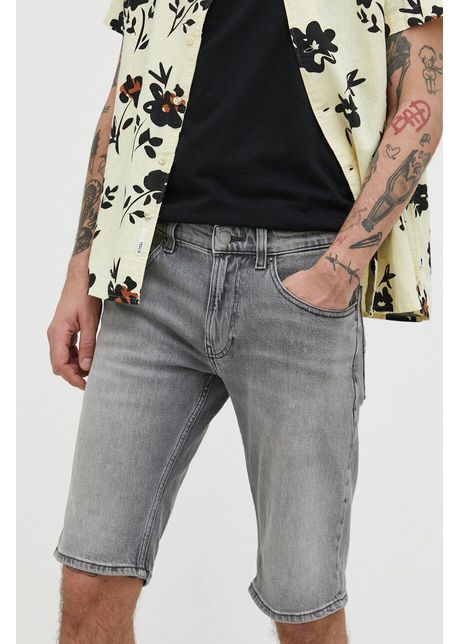 Tommy jeans pantaloni scurti jeans ronnie barbati culoarea gri