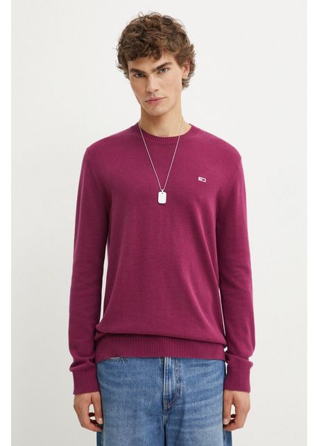 Tommy jeans pulover de bumbac culoarea bordo dm0dm18895