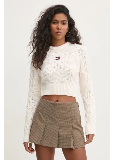 Tommy jeans pulover din amestec de lana femei culoarea roz dw0dw19882