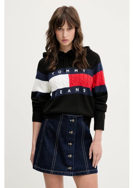 Tommy jeans pulover femei culoarea negru dw0dw20250