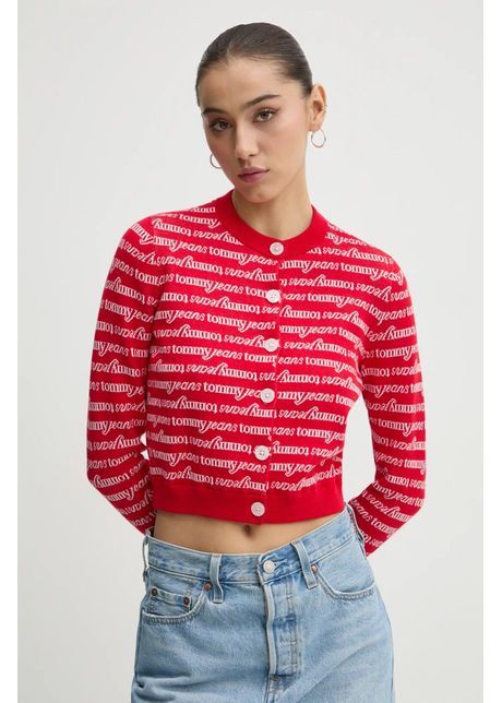 Tommy jeans pulover femei culoarea rosu dw0dw19340