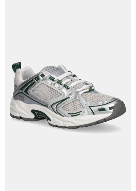Tommy jeans sneakers archive 97 metallic femei culoarea argintiu en0en02796
