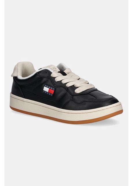 Tommy Jeans sneakers din piele ARCHIVE 98 WARM culoarea negru, EN0EN02855
