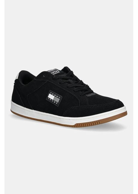 Tommy Jeans sneakers din piele intoarsă TJM CUPSOLE LONG LACE SKATE culoarea negru, EM0EM01602