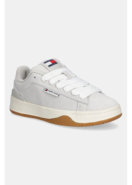 Tommy jeans sneakers din piele intoars tjw skate sneaker culoarea gri en0en02677
