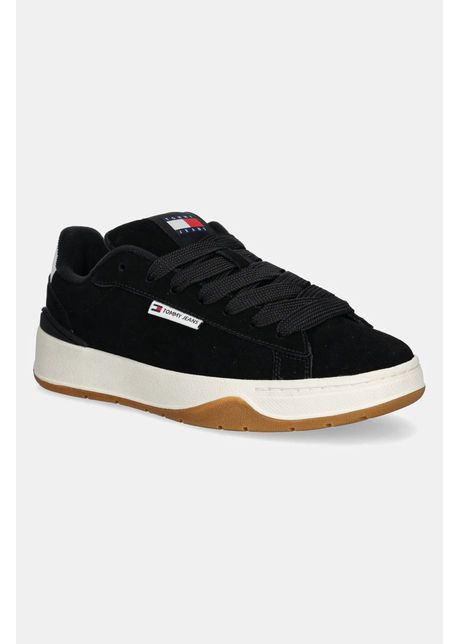 Tommy jeans sneakers din piele intoars tjw skate sneaker culoarea negru en0en02677