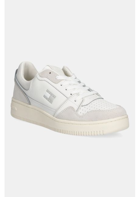 Tommy jeans sneakers din piele tjw retro basket sneaker culoarea alb en0en02818