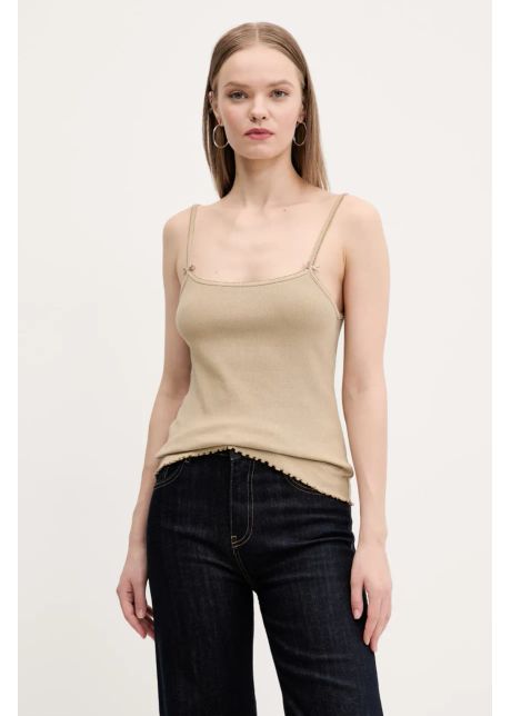 Tommy jeans top culoarea bej dw0dw19505