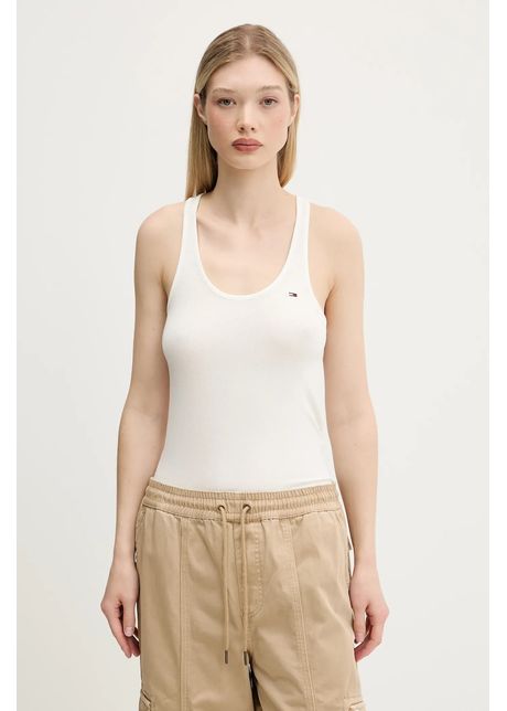 Tommy jeans top culoarea bej dw0dw20917
