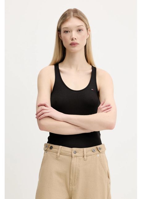 Tommy jeans top culoarea negru dw0dw20917