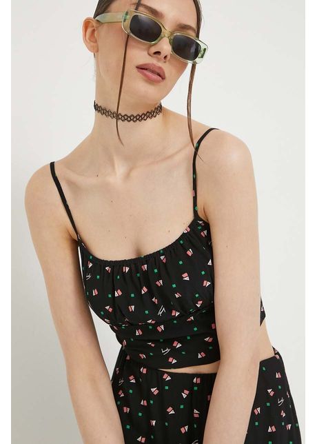 Tommy Jeans top femei, culoarea negru