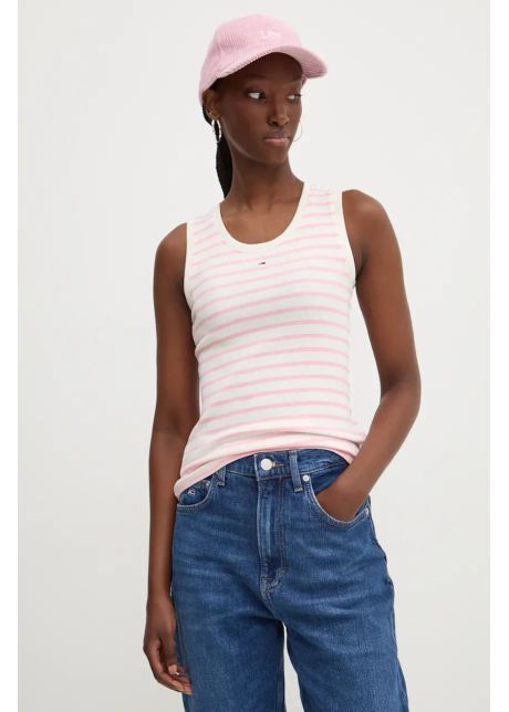 Tommy jeans top femei culoarea roz dw0dw19816