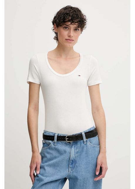 Tommy jeans tricou culoarea alb dw0dw20916