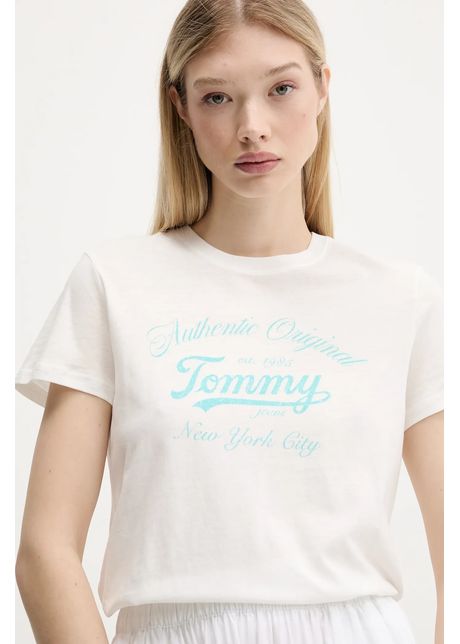 Tommy jeans tricou culoarea alb dw0dw21404