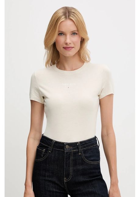 Tommy Jeans tricou culoarea bej, DW0DW20913