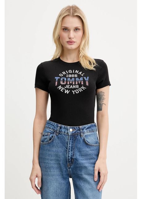 Tommy jeans tricou culoarea negru dw0dw21421