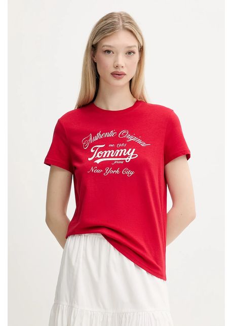 Tommy Jeans tricou culoarea roșu, DW0DW21404