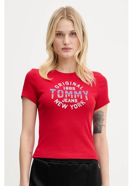 Tommy jeans tricou culoarea rosu dw0dw21421